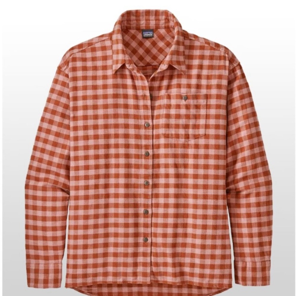 Patagonia Women's Driving Song Flannel Shirt Pink Red Checkered Size M